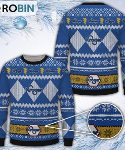 Kroger Blue Merry Christmas All Over Print Ugly Sweater