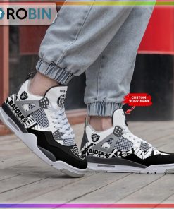 Las Vegas Raiders Logo Personalized Air Jordan 4 Sneaker