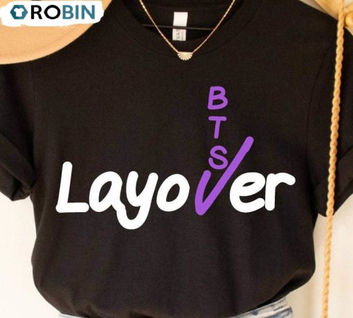 Layover V Bangtan Shirt, Kim Taehyung Army Friends Unisex Hoodie Short Sleeve