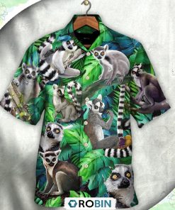 Lemur Madagascar In The Jungle Casual Button-Down Shirt