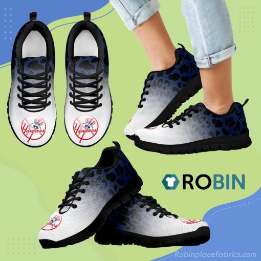 Leopard Pattern Awesome New York Yankees Breathable Running Sneaker