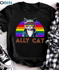 Lgbt Ally Cat Sunglasses Lgbt Support Shirt