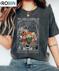 Limited It’s Just A Bunch Of Hocus Pocus Shirt, Creative Tarot Card Halloween Crewneck Tee Tops