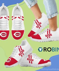 Line Stripe Logo Bottom Cincinnati Reds Breathable Running Sneaker