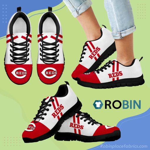 Line Stripe Logo Bottom Cincinnati Reds Breathable Running Sneaker