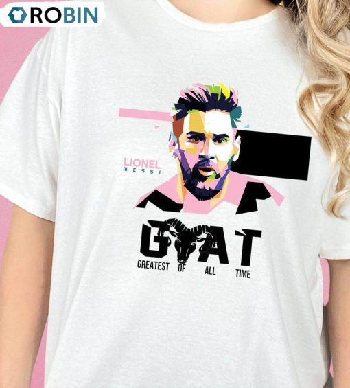 Lionel Messi Goat Shirt , Pink Messi Unisex Hoodie Short Sleeve