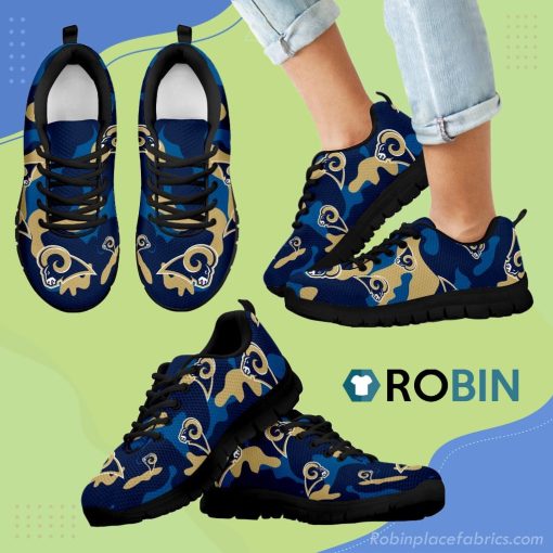 Los Angeles Rams Cotton Camouflage Fabric Military Solider Style Breathable Running Sneaker