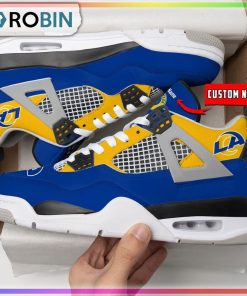 Los Angeles Rams Personalized Air Jordan 4 Sneaker