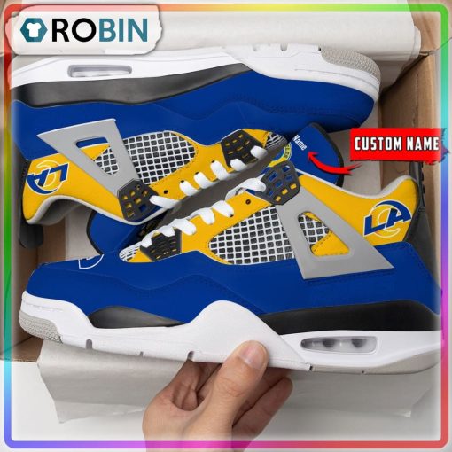 Los Angeles Rams Personalized Air Jordan 4 Sneaker