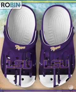 LSU TIGERS 3D Melting Paint Printed Crocs Shoes