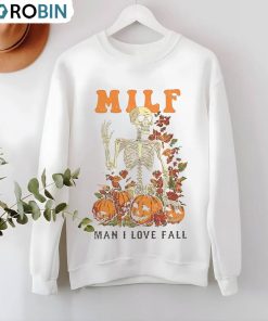 Man I Love Fall Funny Shirt, Halloween Short Sleeve Crewneck