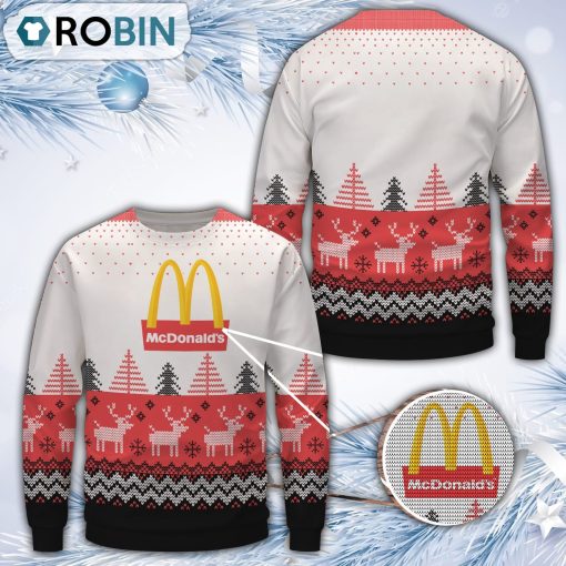 Mcdonald’s Merry Christmas All Over Print Ugly Sweater