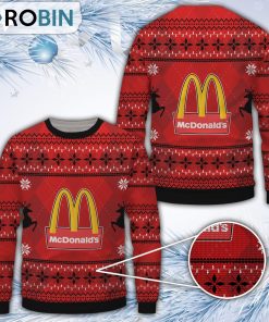 Mcdonald’s  Merry Christmas All Over Print Ugly Sweater