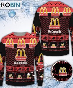 Mcdonald’s Merry Christmas All Over Print Ugly Sweater Uniform