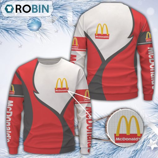 Mcdonald’s Red And White Merry Christmas All Over Print Ugly Sweater