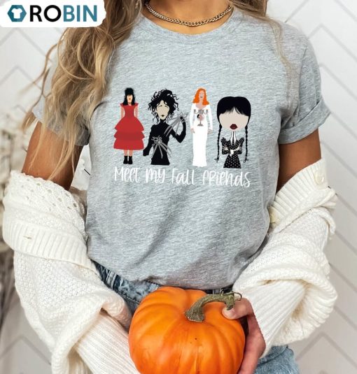 Meet My Fall Friends Halloween Trendy Short Sleeve Tee Top