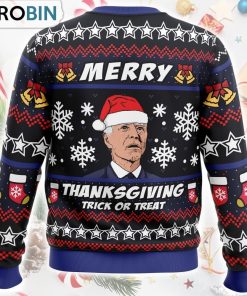 Merry Thanksgiving Biden Ugly Christmas Sweater