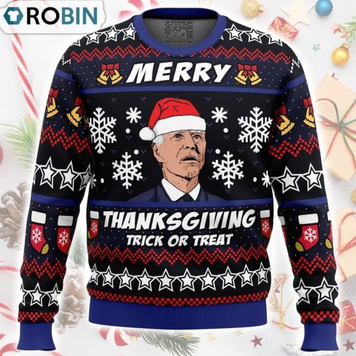 Merry Thanksgiving Biden Ugly Christmas Sweater