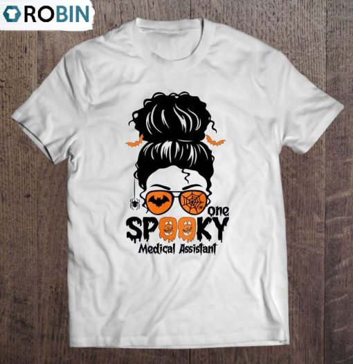 Messy Bun Medical Assistant Halloween Pumpkin Unisex Shirt