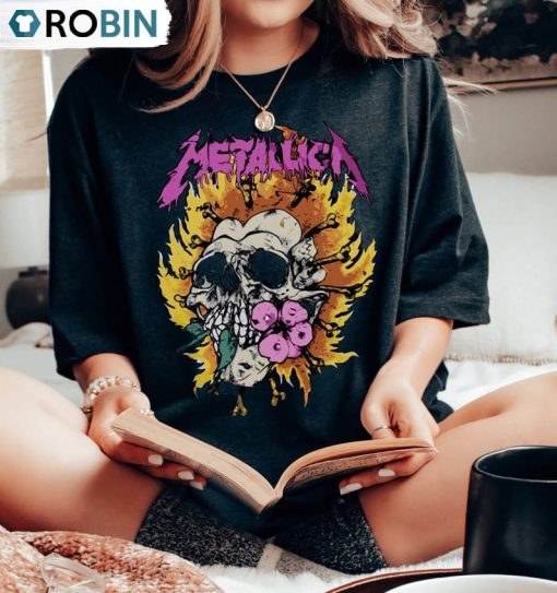 Metallica Band Comfort Shirt, Vintage Style Music Band Tee Tops Unisex Hoodie