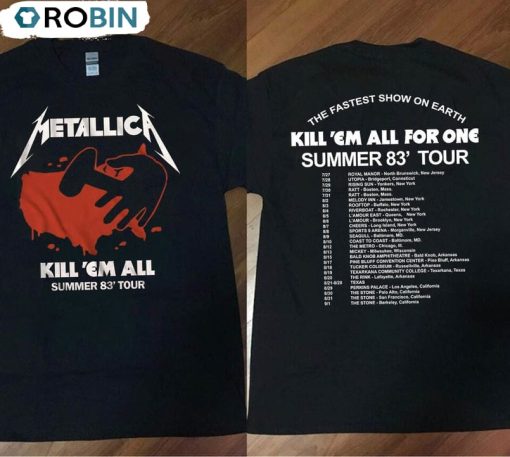 Metallica World Tour 2023 Shirt, Metallica Band Crewneck Unisex T-shirt