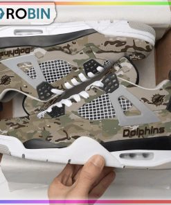 Miami Dolphins Camo Personalized Air Jordan 4 Sneaker