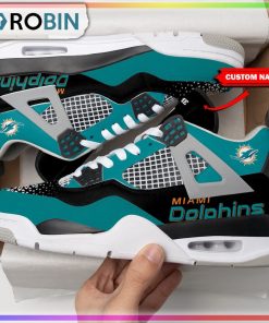 Miami Dolphins Personalized Air Jordan 4 Sneaker