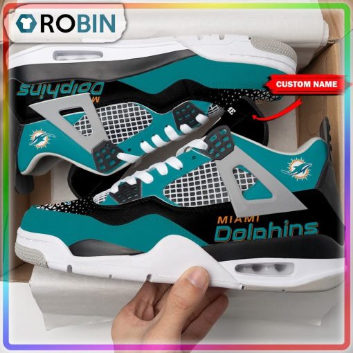 Miami Dolphins Personalized Air Jordan 4 Sneaker