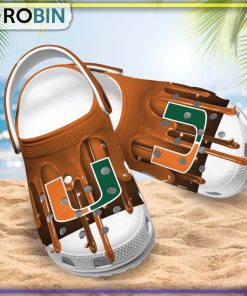 Miami Hurricanes 3D Melting Paint Printed Crocs Shoes