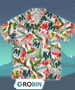 Miami Marlins Tropical Hawaiian Shirt, 3D Printed Aloha Shirt