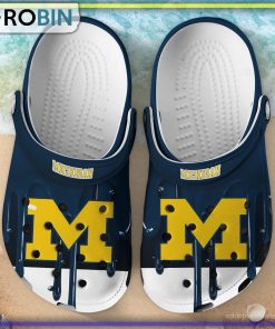 Michigan Wolverines 3D Melting Paint Printed Crocs Shoes