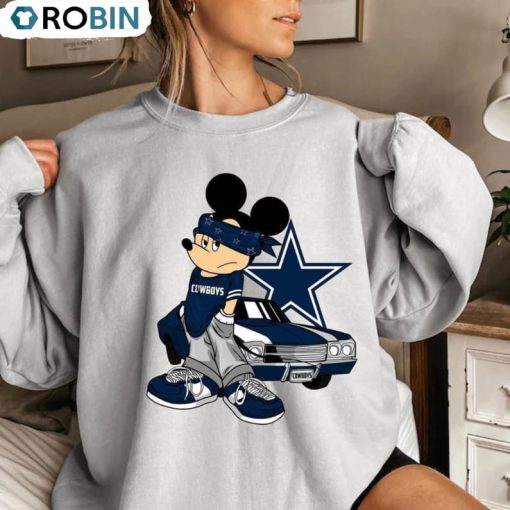 Mickey Dallas Cowboys Shirt, Vintage Style Tee Top Crewneck