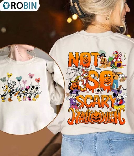 Mickey Not So Scary Halloween Party Shirt, Halloween Crewneck Hoodie