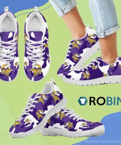 Minnesota Vikings Cotton Camouflage Fabric Military Solider Style Breathable Running Sneaker Minnesota Vikings Cotton Camouflage Fabric Military Solider Style Breathable Running Sneaker