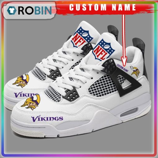Minnesota Vikings NFL Personalized Air Jordan 4 Sneaker