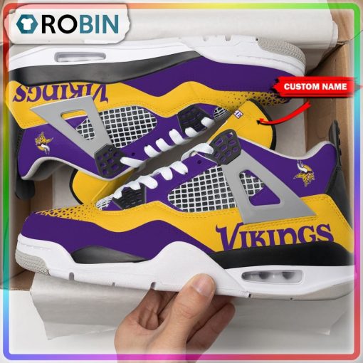 Minnesota Vikings Personalized Air Jordan 4 Sneaker