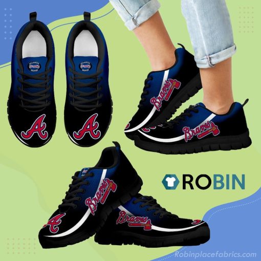 Mystery Straight Line Up Atlanta Braves Breathable Running Sneaker