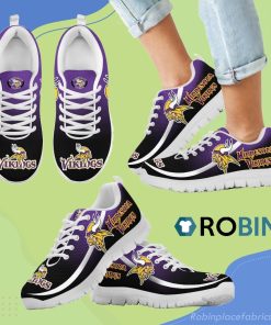 Mystery Straight Line Up Minnesota Vikings Breathable Running Sneaker Mystery Straight Line Up Minnesota Vikings Breathable Running Sneaker