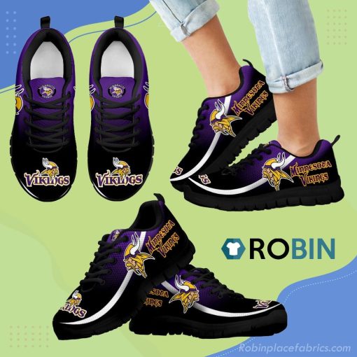 Mystery Straight Line Up Minnesota Vikings Breathable Running Sneaker