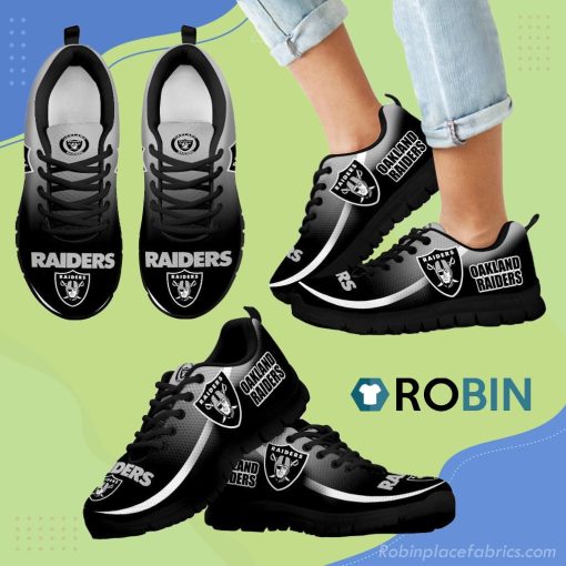 Mystery Straight Line Up Oakland Raiders Breathable Running Sneaker