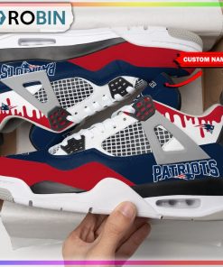New England Patriots Personalized Air Jordan 4 Sneaker