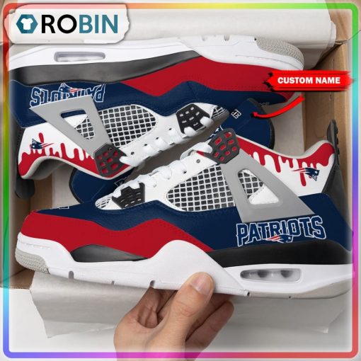 New England Patriots Personalized Air Jordan 4 Sneaker