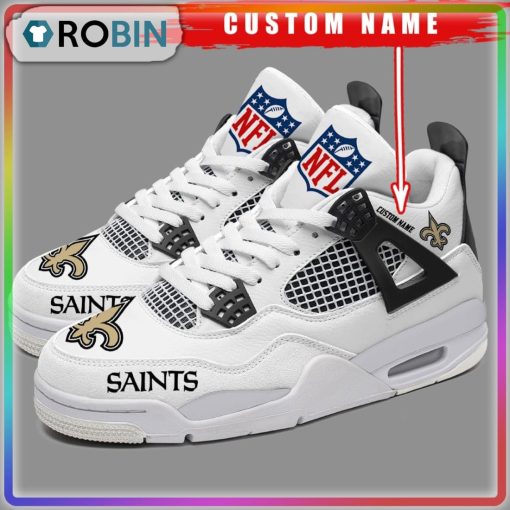 New Orleans Saints NFL Personalized Air Jordan 4 Sneaker