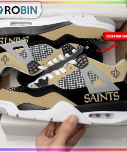 New Orleans Saints Personalized Air Jordan 4 Sneaker