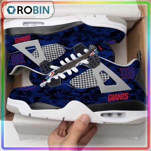 New York Giants Camouflage Personalized Air Jordan 4 Sneaker