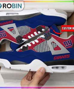 New York Giants Personalized Air Jordan 4 Sneaker