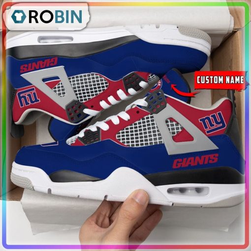 New York Giants Personalized Air Jordan 4 Sneaker