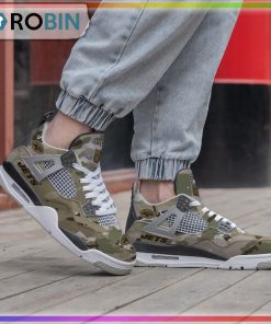 New York Jets Camo Personalized Air Jordan 4 Sneaker