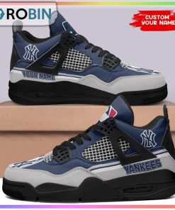 New York Yankees Football Logo Personalized Air Jordan 4 Sneaker New York Yankees Football Logo Personalized Air Jordan 4 Sneaker