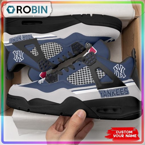 New York Yankees Football Logo Personalized Air Jordan 4 Sneaker